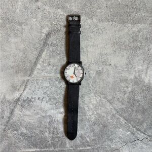 Black Watch with airplane accent on white watch face | asos men